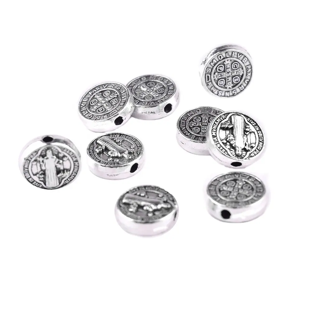 Catholic Religious Bracelets Making Alloy Metal St Benedict Loose Beads for Rosary Making