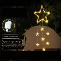 Guirlande lumineuse LED rechargeable en forme d'étoile de Noël, alimentée par USB Type C, 8 modes, minuterie, blanc chaud, pour intérieur et extérieur, décoration de fenêtre