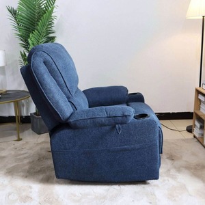 Fauteuil inclinable fonctionnel pour personnes âgées, en tissu, style européen, pour salon, cinéma, avec fonction massage, fauteuil individuel rembourré - Product Image 5