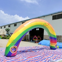 Arche gonflable géante arc-en-ciel avec certification CE, en tissu Oxford, gonflage par pompe électrique
