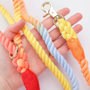 Commercio all'ingrosso di alta qualità fatto a mano in cotone solido colorato corda per cani guinzaglio personalizzato mani libere di più colori guinzaglio cane guinzaglio corda per cane - Product Image 1