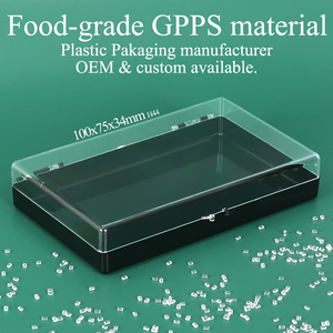 SUNSHING Factory Black Bottom Rigid Plastic Hinged Boxes Acrylic <b>Display</b> <b>Case</b> for Favors Samples Specimens and Mineral Storage - Product Image 4