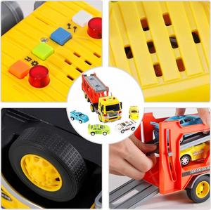 Camion de transport de véhicules à friction en plastique avec lumières et sons pour enfants - Product Image 6