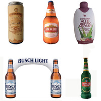 Ballon publicitaire géant gonflable personnalisé en forme de bouteille de bière, imprimé numériquement, étanche, modèle publicitaire pour canettes de boissons, résistant aux intempéries