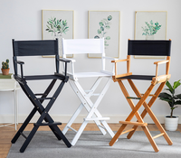 Chaise de maquillage pliante de luxe en bois blanc, haute, robuste, personnalisable avec logo VIP, pour extérieur, pour adultes