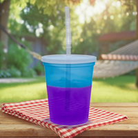 10 oz. Gobelet magique en plastique changeant de couleur pour l'orthodontie, les restaurants, les bars et les clubs