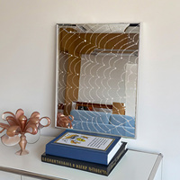 Espejo Decorativo de Pared con Diseño de Telaraña, Hecho a Mano en Aluminio, Estilo Art Deco, Impresión Abstracta de Puntos, Espejo Reflectante Decorativo para el Hogar
