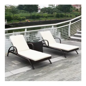 Cheap Modern Garden Patio Balcony Furniture Outdoor Furniture Sets Rattan Sunbeds Beach Chairs For Hotel Restaurant