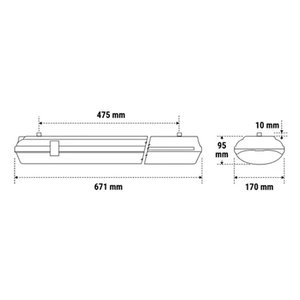 Lampada da Soffitto Beghelli Bs100 Led Regolabile Hv S670 4K Lunghezza 68Cm Larghezza 18Cm Altezza 11Cm - Product Image 2