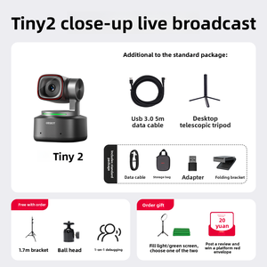 Caméra de streaming en direct 4K HD <span class=keywords><strong>OBSBOT</strong></span> AI Tracking Tiny2, caméra d'ordinateur sans pilote, microphone intégré, kit combiné double caméra - Product Image 6