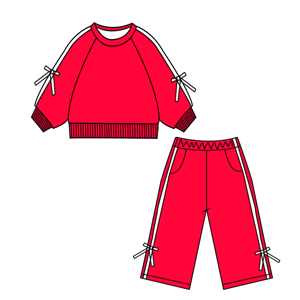 Set di <span class=keywords><strong>Abbigliamento</strong></span> alla Moda per Ragazze in Seta di Latte Ecologica, Manica Lunga con Stampa, Colore Viola - Product Image 4
