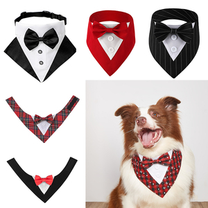 Esmoquin Formal para perros, <span class=keywords><strong>Collar</strong></span> de Bandana para mascotas de boda con pajarita, pajarita ajustable para mascotas, <span class=keywords><strong>Collar</strong></span> de Navidad, Bandana para perros grandes - Product Image 1