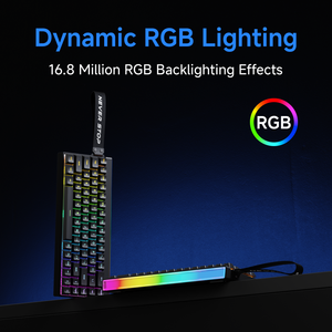 Clavier de jeu mécanique compact EWEADN DK68 65% avec éclairage RGB, rechargeable par USB Type-C, avec boîte à lumière RGB, <span class=keywords><strong>pas</strong></span> <span class=keywords><strong>cher</strong></span>, pour le jeu et le bureau - Product Image 4