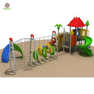 Équipement de terrain de jeu extérieur Parc d'aventure Parc à thème Cours de jeu en corde Cadre d'<span class=keywords><strong>escalade</strong></span> avec toboggan en plastique pour enfants - Product Image 4