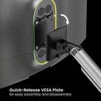 Support de bras pour écran de moniteur unique LDT119-C012L 17-40 pouces avec éclairage RVB, fixation par pince, en aluminium, pour écran de PC de jeu, support VESA pour configuration de jeu