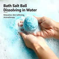 Bombe de bain effervescente au sel marin naturel, marque privée, boule de sel de bain aromatique quotidienne pour le corps, nettoyante, pour spa, logo personnalisé acceptable