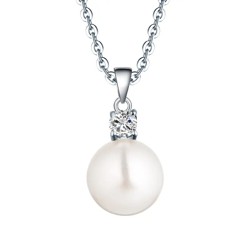 Bijoux de perles minimalistes 925 argent luxe perle d'eau douce pendentif femmes noir collier de perles d'eau douce