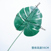 Daun Monstera Cycad Eucalyptus Buatan Real-Touch, Plastik, Hijau Palsu, Modern, Mewah, Tahan Lama, untuk Dekorasi Pernikahan