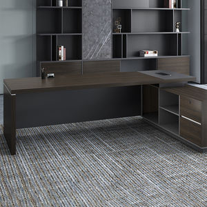 โต๊ะทำงานผู้บริหารคุณภาพสูง ทนทาน ดีไซน์ทันสมัย หรูหรา ทำจากไม้ รูปทรงตัวแอล ปรับเปลี่ยนได้ พร้อมระบบล็อครหัส  โครงโลหะหนา 50 มม. สำหรับเก็บเอกสาร - Product Image 2