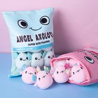 Peluche Axolotl, Coussin Doux en Forme d'Axolotl pour Cadeau d'Anniversaire, Coussin de Jeu en Peluche