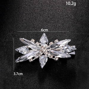 Pince à cheveux en <span class=keywords><strong>strass</strong></span> tendance transfrontalière, simple et élégante, pour frange ou demi-<span class=keywords><strong>chignon</strong></span>, 5 cm, accessoires de mode pour cheveux - Product Image 2