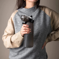 Bouteille d'eau en plastique polylactique sans BPA, étanche, style américain, avec paille, pour la gym, les voyages, la rentrée scolaire et l'utilisation en voiture – Vente en gros