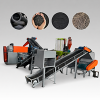 Usine complète de recyclage des pneus pour le broyage, la granulation et la séparation de l'acier avec ligne de production de poudre de caoutchouc et contrôle PLC