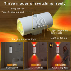 Lampe LED à détecteur <span class=keywords><strong>de</strong></span> mouvement rechargeable à fixation murale magnétique, lumière à intensité variable avec fonction marche/arrêt automatique pour chambre à coucher, chambre d'enfant, couloir - Product Image 5