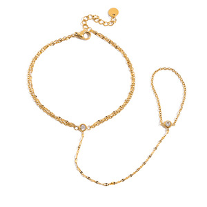 Elegant European Style Zircon <b>Bracelet</b> 18k Stainless Steel Bezel Setting Gift Jewelry - Product Image 5