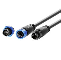 M16 LED-Kabel Rundsteckverbinder Kunststoff zum Löten Montage Strom-Signal-Hybrid 2+4-Polig Kabelverbinder