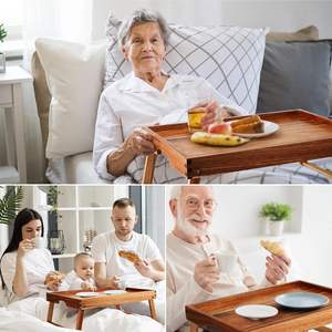 Home Decor Handmade Laptop Schreibtisch Akazie Holz Frühstücks bett Tisch Serviert ablett mit klappbaren Beinen und Griffen - Product Image 6