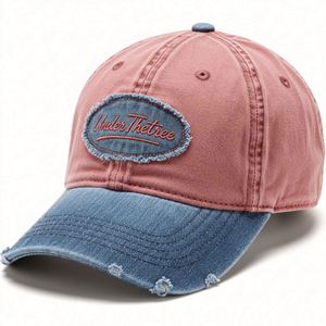 หมวกเบสบอลเดนิม 5 แผงปักโลโก้แบบคลาสสิกสั่งทำพิเศษ คุณภาพสูง ปีกโค้ง สปอร์ต ยูนิเซ็กส์ ทรงแด๊ดแฮท ลายปักแบบกระดุมเดี่ยว - Product Image 5