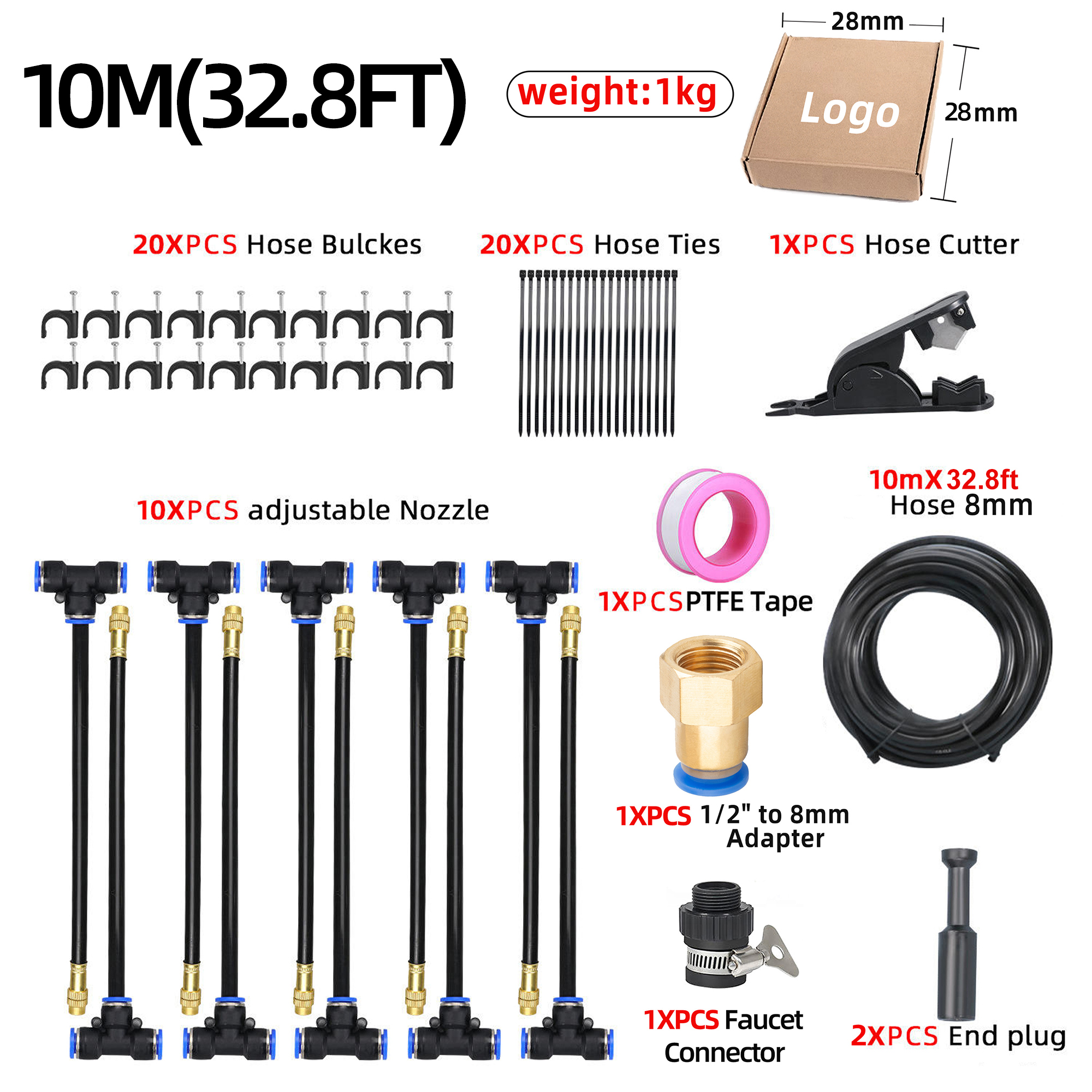 Black  E2 Kit: 10M(32.8ft)