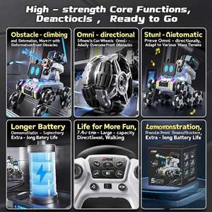 سيارة لعبة لعبة ألعاب إلكترونية تعمل بالتحكم عن بعد تعمل بالراديو مع 8 عجلات تحاكي الألعاب البلاستيكية ساعة Gestures oy g - Product Image 6