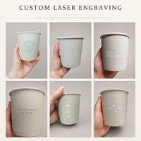 Cangkir Kopi Keramik Minimalis Jepang FENN Creative Custom Laser Logo Bentuk Cangkir Kertas Tanpa Gagang Tanpa Lapisan Kilap untuk Hadiah