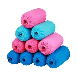 Non Woven Shoe Covers Blue Pink Solid Color Thickened Wear Resistant Foot Covers For Indoor Use Student Computer Room - Product Image 1