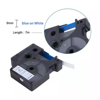 Cassette d'étiquettes 9mm*7m bleu sur blanc 40914 D1 compatible avec le ruban d'étiquettes Dymo