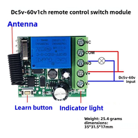 Interruptor de Control Remoto Inalámbrico de 433 MHz, Módulo de Control de Acceso de un Solo Canal, CC 5-60V, IP42 -10 55, Reloj Temporizador, Control de Entrada