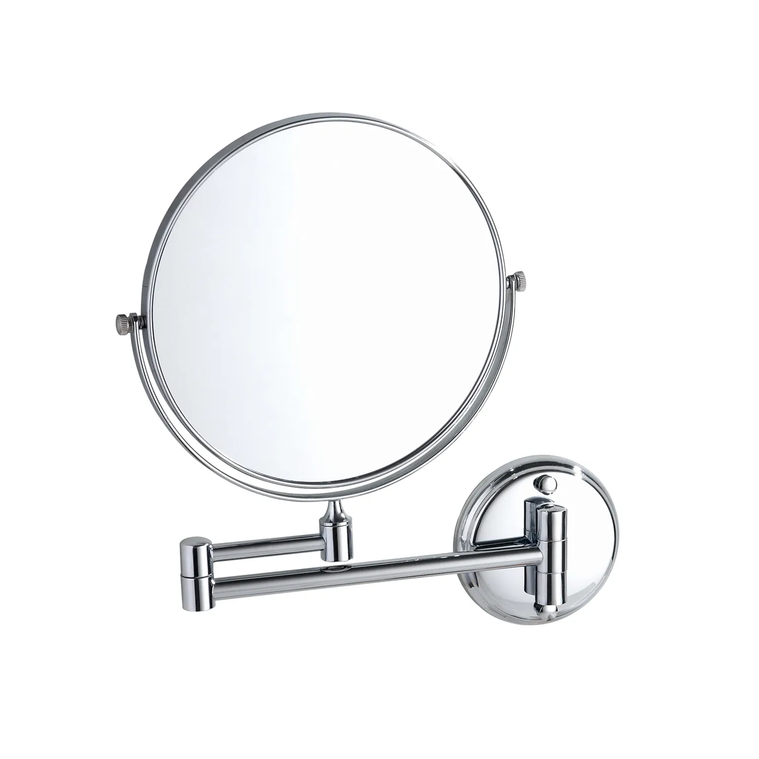 Bathroom Modern Brass Wall Mounted Round Extendable 360 Degree Rotation Cosmetic Makeup Mirror