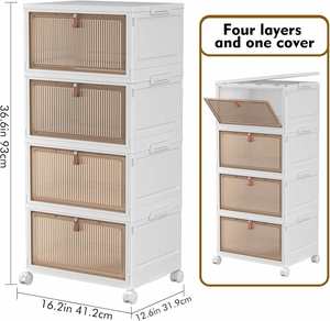 Hot Sale PP Plastic Rectangle Transparent Windows Organizers Collapsible Dustproof <b>Folding</b> Eco-Friendly Modern Shoe Rack <b>Storage</b> - Product Image 3