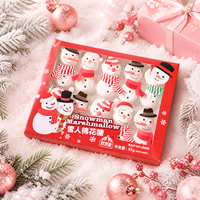 Bonbons guimauves halal bonhomme de neige de Noël avec garniture confiture de fraises, boîte cadeau de Noël, bonbons pour supermarché, vente en gros