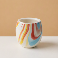 Oman arabe logo personnalisé couleur émaillée 110ml argile saoudienne Cawa tasse à thé sans poignée en céramique expresso tasse à café