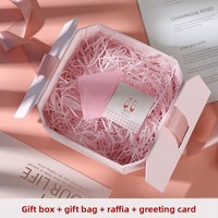Boîte cadeau carrée pour la Saint-Valentin avec double porte en papier kraft rose, emballage pour dragées de mariage, bonbons, chocolats, cosmétiques et soins de la peau