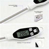Termometer Makanan Digital Tipe Pena Akurasi Tinggi Pengukur Suhu Bacaan Instan Memori Maksimum Minimum untuk Minyak Cair Susu Sup Daging BBQ