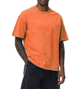 T-shirt Homme Oversize Délavé Vintage Streetwear Coton Épais Coupe Ample Décontracté Logo Personnalisé Fabricant de Vêtements OEM - Product Image 3