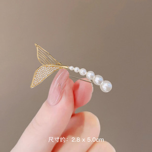 Tendencias personalizadas Moda Brillante Cristal Diamante Perla Pin Broche Vestidos de mujer Broches de traje - Product Image 4