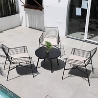 Ensemble moderne de table, chaises et parasol en métal pour extérieur, imperméable et résistant au soleil, pour cour, maison, cuisine, hôpital, loisirs - idéal pour balcon
