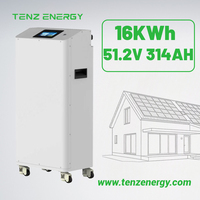 Baterai LiFePO4 16kWh Tipe Lantai Beroda untuk Penyimpanan Energi Cadangan Surya Rumah dan Usaha Kecil, Produsen Cina