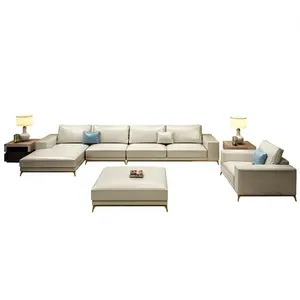 Vendita all'ingrosso 2 a forma di l divani-Moda moderna in tessuto grigio 3 + 2 + 1 divano set disegni mobili soggiorno a forma di L ad angolo divano divano combinazione divani