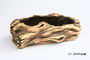 Креативный пасторальный цветочный горшок с резьбой по корням цементного дерева, многоразовый цветочный горшок для мини-суккулентов - Product Image 2